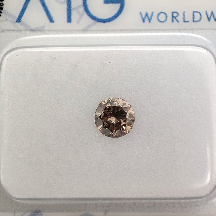 Diamant - 0.31 ct - Rond - Fancy Light Yellowish Brown - SI2  *NO RESERVE PRICE*