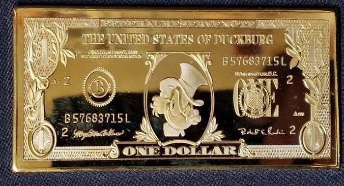 Uncle Scrooge - 1 En USA-dollar guldpläterad bar