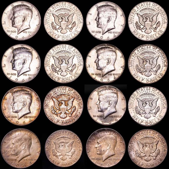 United States. Kennedy. Lot of 8x Silver Kennedy Half Dollars