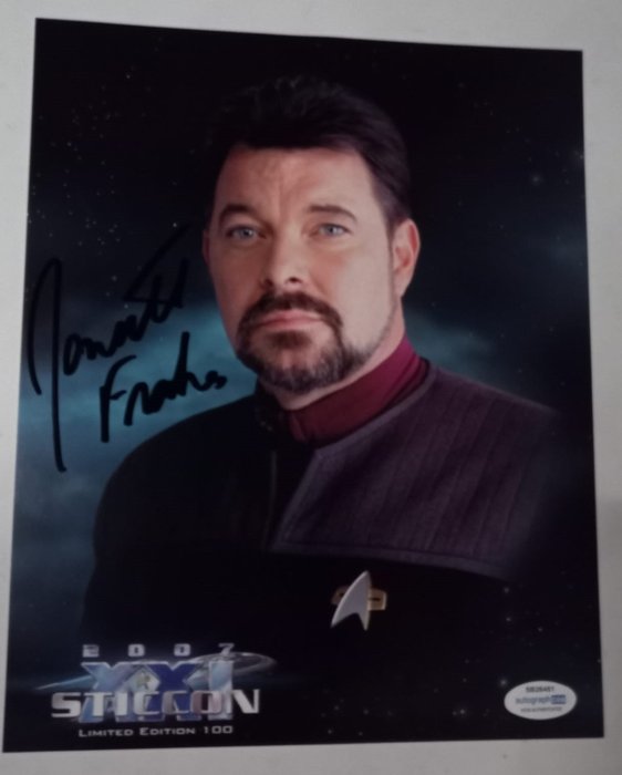 Star Trek First Contact Movie - Signed in person by Jonathan Frakes (+) as "Riker" - Sticcon Italy, 2007 with double COA - Autograph , photo