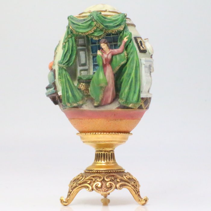 Fabergé egg - Scarlets Plan - Gone With The Wind - Gold-plated, Porcelain