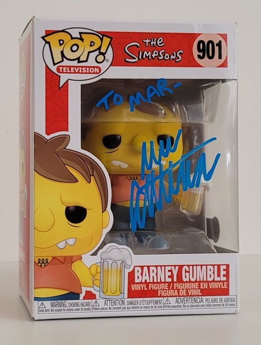 The Simpsons - Barney Gumble (Original Voice Dan Castellaneta) - Autograph, Funko Pop with Beckett COA