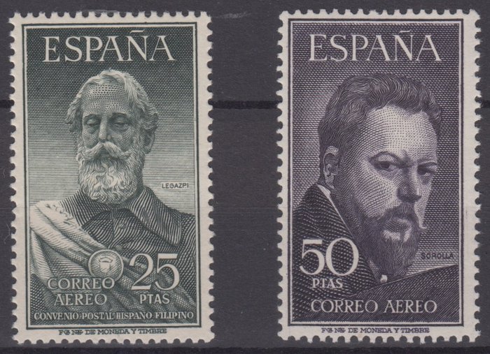 Spanien 1953 - Komplett serie. Legazpi och Sorolla. - Edifil 1124/25