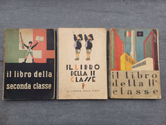 Italien - Militæruniform - O.N.B. Opera Nazionale Balilla bøger for 2. grundskole