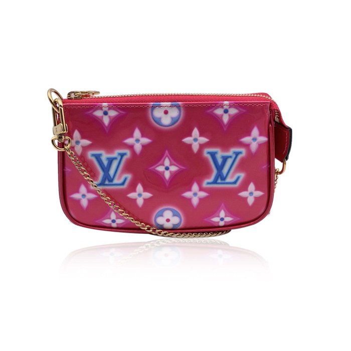 Louis Vuitton - Pink Neon Monogram Vernis Mini Accessories Bag - Retikül