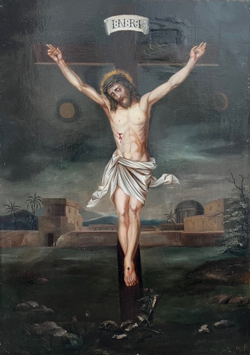 Europäische Schule (XIX) - Jesus Chistus am Kreuz - NO RESERVE