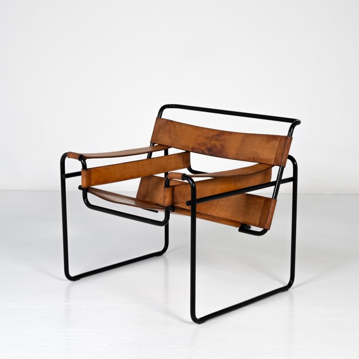 Knoll - Marcel Breuer - 扶手椅子 - 瓦西里椅 - 皮革, 钢