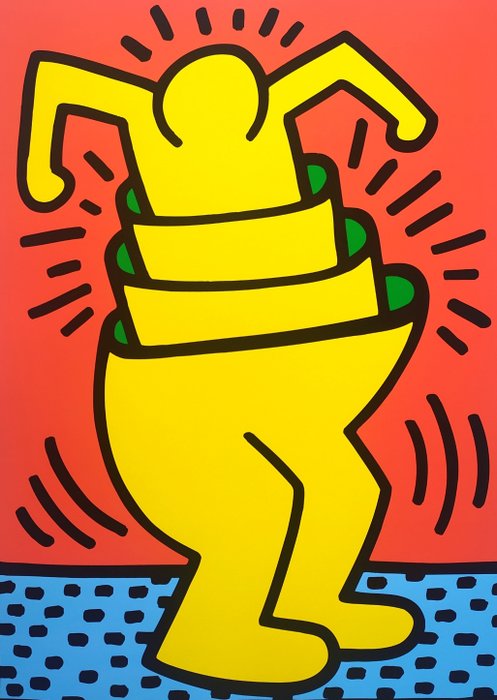 Keith Haring (1958-1990) (after) - "Untitled (Cup Man), 1989" - (54,5x70cm)