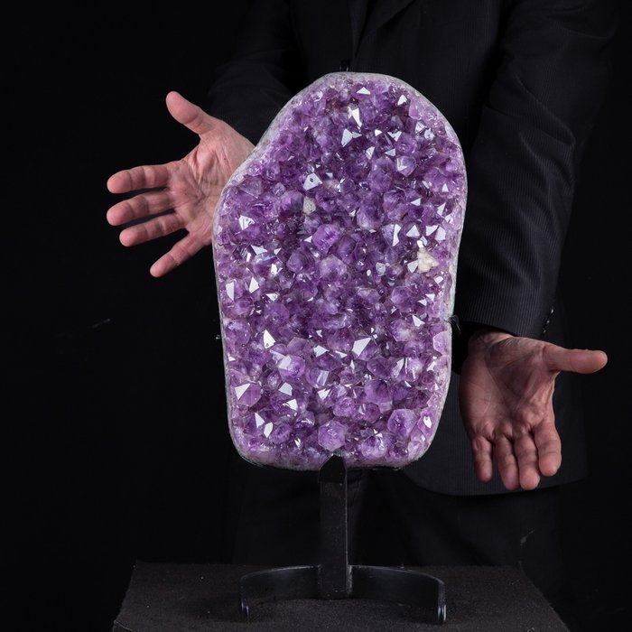 特別 - 大紫水晶 Druzy - 非常深紫色晶體 - 優質！！！ - 高度: 511 mm - 闊度: 239 mm- 10.9 kg