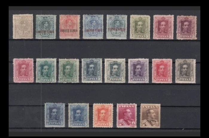 Spain 1909/1920 - Alfonso XII postal and air mail. Lot of stamps and series. - Edifil 267-323