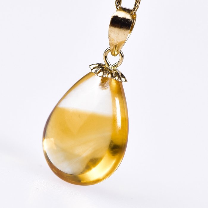 无底价 - 天然黄水晶和金链 - 高品质作品- 1.44 g