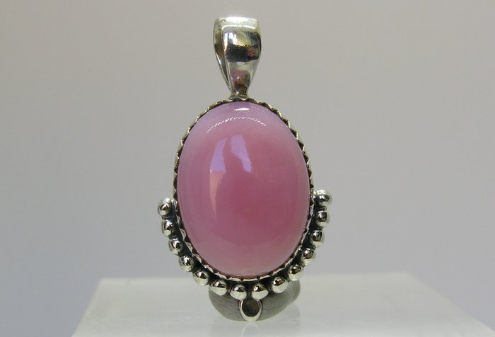 Ciondolo opale rosa australiano Pendente - Altezza: 30 mm - Larghezza: 16 mm- 4.48 g - (1)