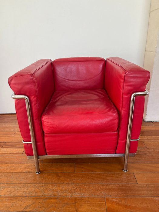 Cassina - Le Corbusier, otte Perriand, Pierre Jeanneret - 靠背椅 - LC2 - 皮革, 铬