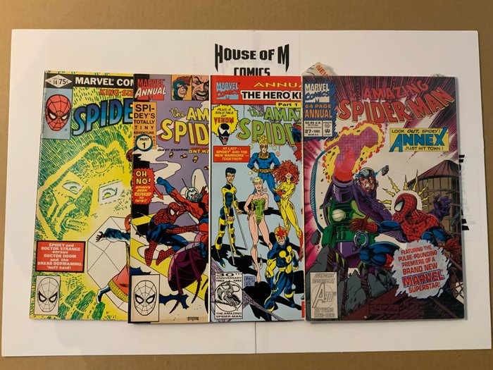 Amazing Spider-Man (1963 series) Annuals # 14, 24, 26 & 27 No Reserve Price! - Appearance Doctor Strange, Dr. Doom, Ant-Man, Venom - 4 Comic collection - EO - 1980/1993