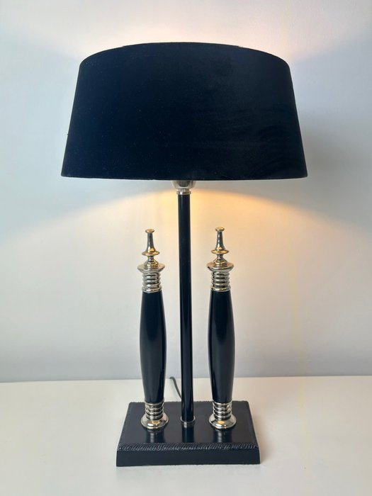 Asztali lámpa - Mid Century Empire stílusú lámpa - Acél