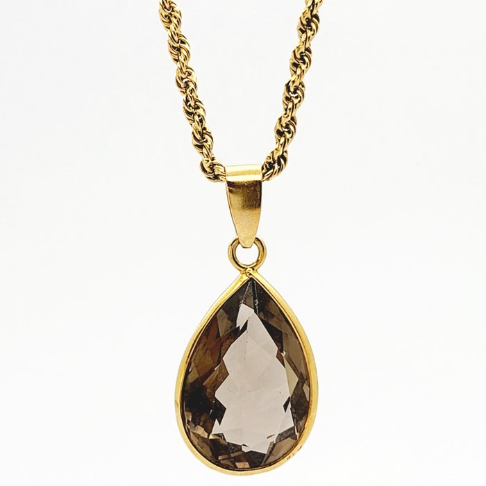 Necklace with pendant Yellow gold Quartz 