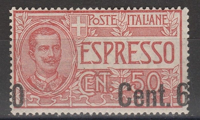 Italia - Reino 1922 - Café expreso 60 cc. en 50 c. - variedad - Sassone n. 6h