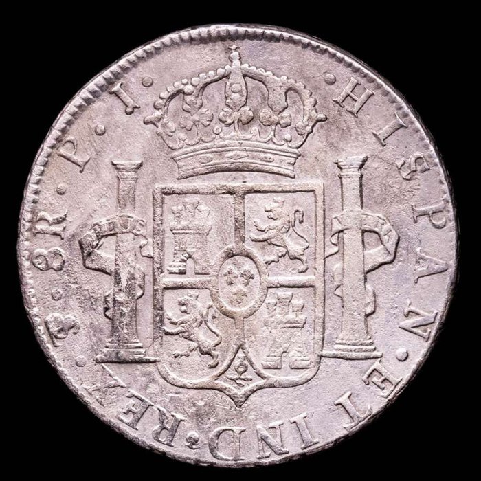 西班牙. Carlos IV (1788-1808). 8 Reales Acuñada en el año 1808, en la ceca americana de Potosi (PTS), por el ensayador P.J.