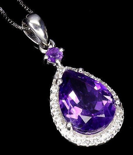 紫色紫水晶、白色托帕石 - 免費送貨 - 無保留 - 磨光- 4.29 g