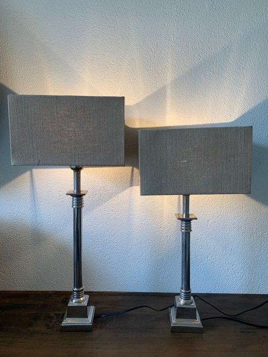 Massive - Asztali lámpa (2) - Oszlop - Fényes króm/ezüst színű