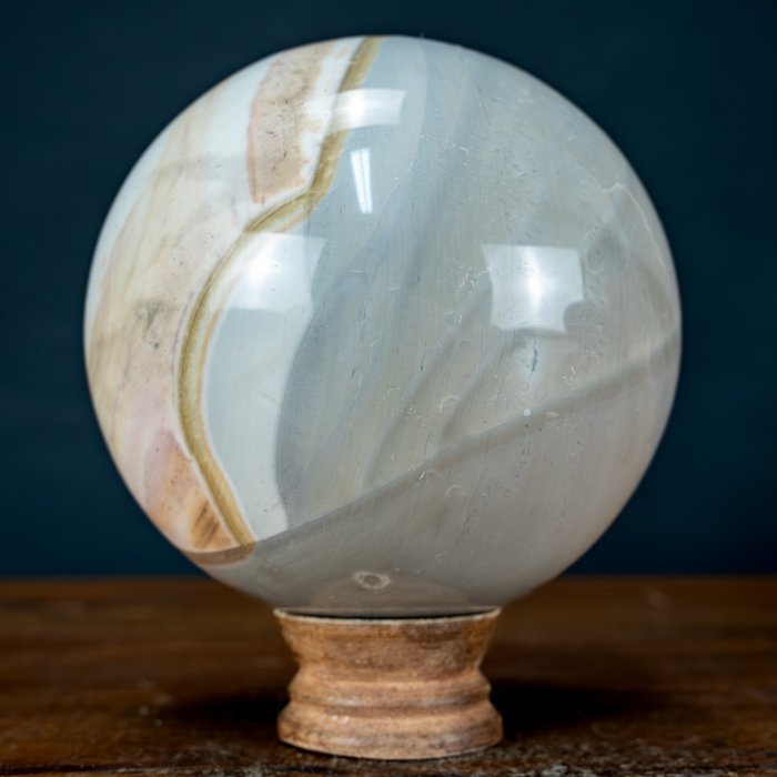 Natural Banded Agate Sphere, Brazil- 1877.46 g