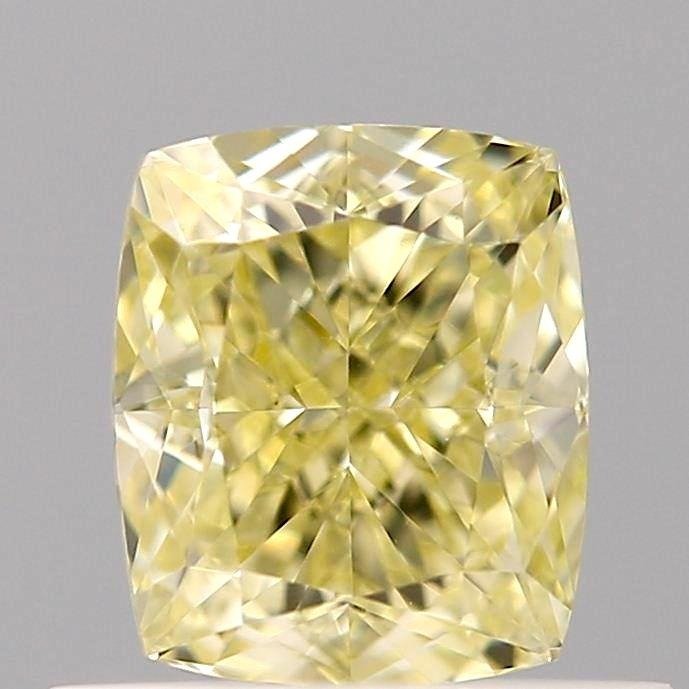 1 pcs 钻石 - 0.60 ct - 枕形 - Fancy Light Yellow - 淡彩黄 - VS1 轻微内含一级