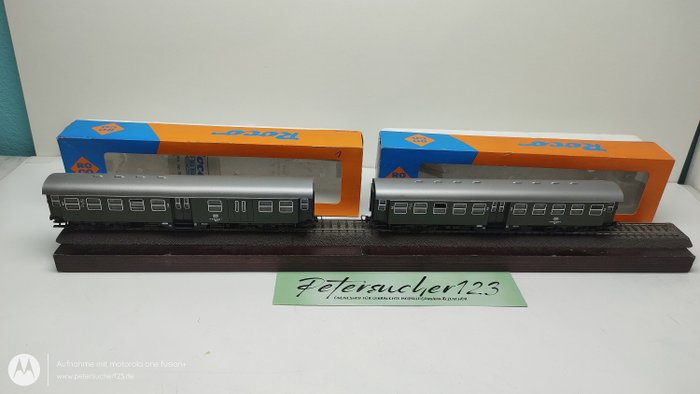 Roco H0轨 - 2 x Personenwagen / Mitteleinstiegswagen  4554S / 4250S - 模型火车客运车厢 (1) - 2 辆客车/中型车 4554S / 4250Ser - DB