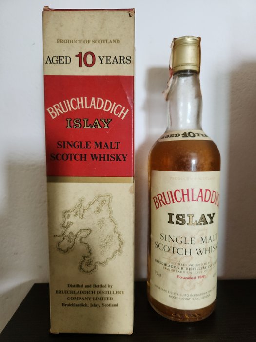 Bruichladdich 10 years old - Original bottling  - b. anii `80 - 75 cl