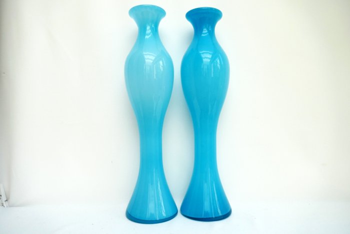 Empoli - Vase (2) -  Sett med vaser (48 cm.)  - Glass