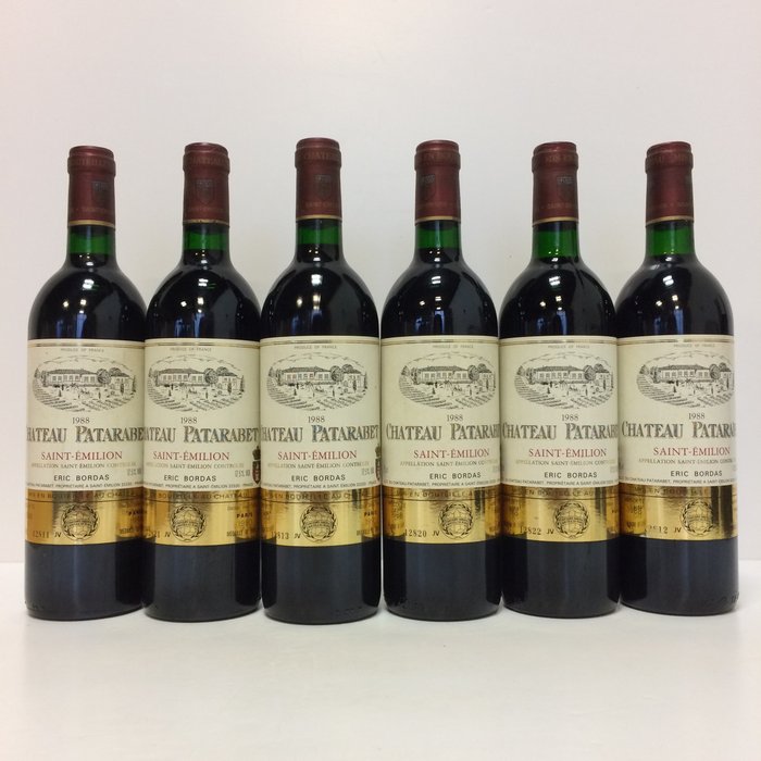 1988 Château Patarabet - Σαιν Εμιλιόν - 6 Bottles (0.75L)