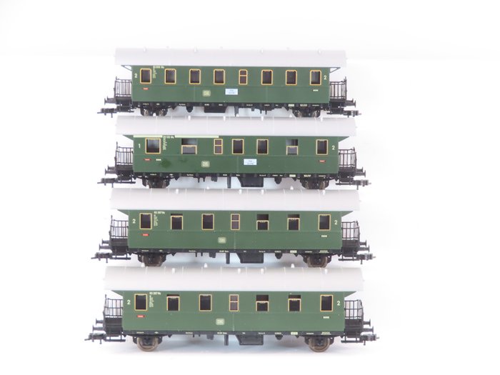 Fleischmann H0 - 5073K/5076K/5777K - 模型客運火車 (4) - 2 軸「Donderbusse」一等/二等和二等 - DB