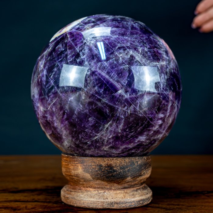 天然稀有大雪佛龍紫水晶 球體，玻利維亞- 2477.62 g