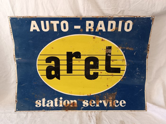汽油泵 (1) - Arel - Ancienne très rare plaque publicitaire AREL - 1950-1960