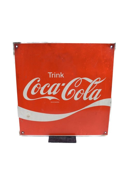 Coca-Cola - Markedsføringstegn - Trink Coca Cola - Metall, emalje