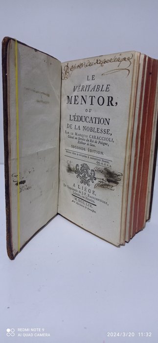 Marquis Louis-Antoine Caraccioli - Le Véritable mentor, ou L'education de la noblesse - 1759