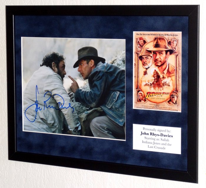 Indiana Jones and the Last Crusade - John Rhys-Davies (Sallah) Premium Framed, signed, COA, GCC Sticker & photo signing session
