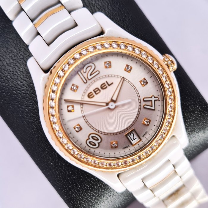Ebel - X-1 - Diamonds and white ceramic/18k gold bezel - No Reserve Price - 1216116 - Women - 2011-present