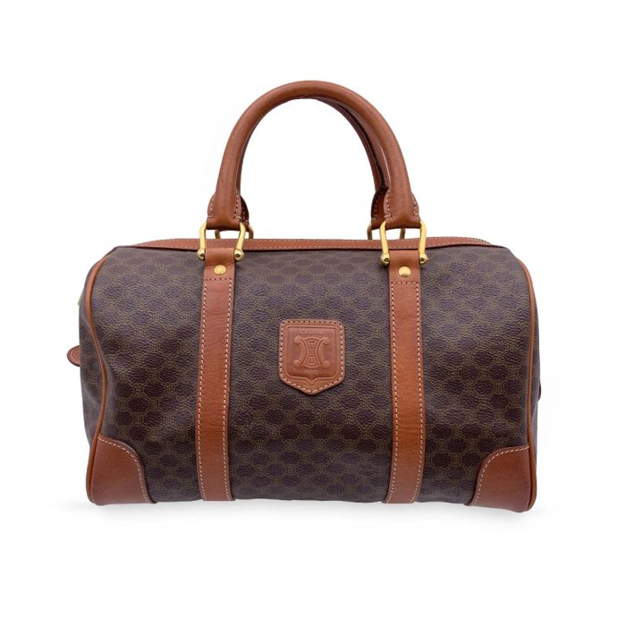 Other brand - Vintage Brown Macadam Canvas Boston Bag Duffel Duffle Handbag