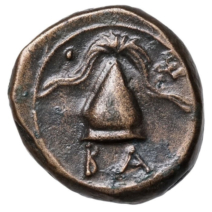 Kreikka (muinainen). Alexander II (336-323 eaa.). Helm, Schild, Blitzbündel