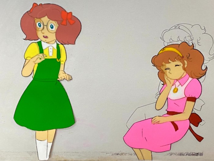 Lalabel, the Magical Girl - 2 Originele animatiecellen en tekeningen (1980/81)