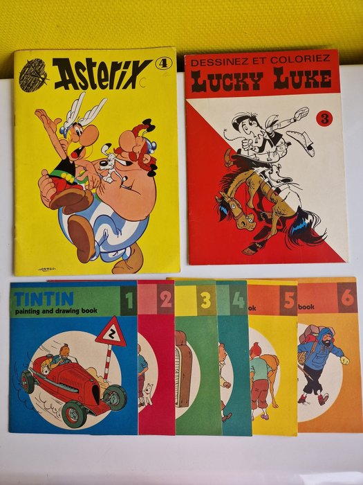 Dargaud & Methuen Children's books London - Asterix, Lucky Luke, Tintin - 8 albums à colorier Vintage Astérix - Lucky Luke - Tintin