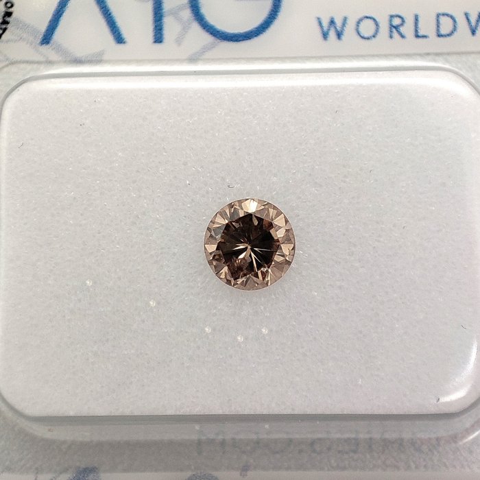 Diamant - 0.33 ct - Rond - Fancy Light Yellowish Brown - SI3 *NO RESERVE PRICE*