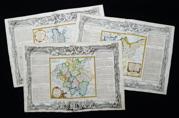 Europa, Mapa - Niemcy/Austria/Berlin/Monachium/Kolonia; Louis Desnos - L'Alemagne / Cercles de Westphalie, Haut et Bas Rhin / Cercles de Haute et Basse Saxe - 1761-1780