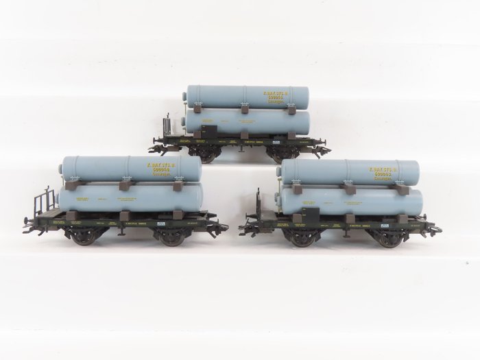 Märklin H0 - 46600 - Godsvagn-set för modelltåg (1) - 3-delat set med 2-axlade gasvagnar - K.Bay.Sts.B