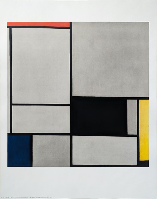 Piet Mondrian (after) Shorewood Fine Art Reproductions - Composition #2 (1921) - 2000-talet