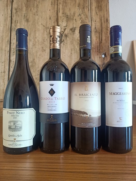 2020 Pinot Nero della Sala,2018 Guado al Tasso Sup., 2021 Il Bruciato & 2017 Maggiarino - Tuscany, Umbria DOCG - 4 Bottles (0.75L)