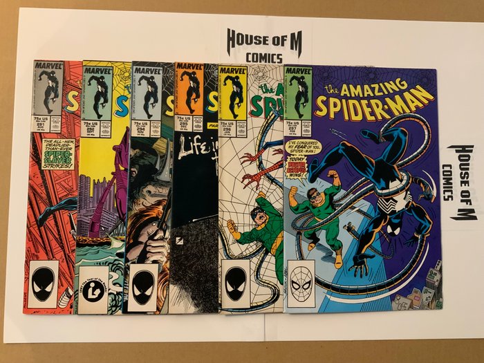 Amazing Spider-Man (1963 Series) # 291, 292, 294, 295, 296 & 297 - Kraven's Last Hunt Storyline! Bill Sienkiewicz cover! - 6 Comic collection - Første udgave - 1987/1988