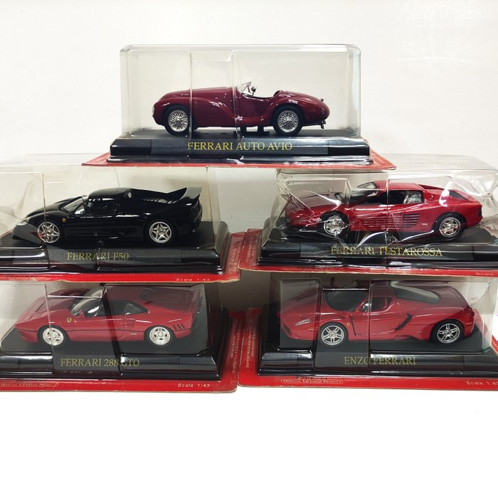 Altaya 1:43 - 5 - 模型汽车 - Altaya Ferrari F1 Collection "The Most Famous Models from 1950 to the Present Day" - 5 辆法拉利汽车