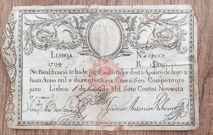 Portugal. - 1200 Reis 1828 (old date 1799) - Pick 32