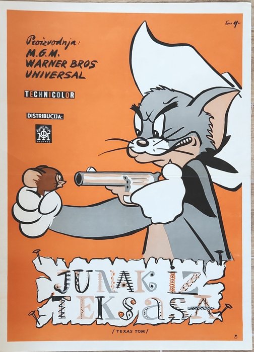  - Affiche Junak Iz Teksasa 1961 (literally translates to "Hero From Texas") original movie poster, rare!!!